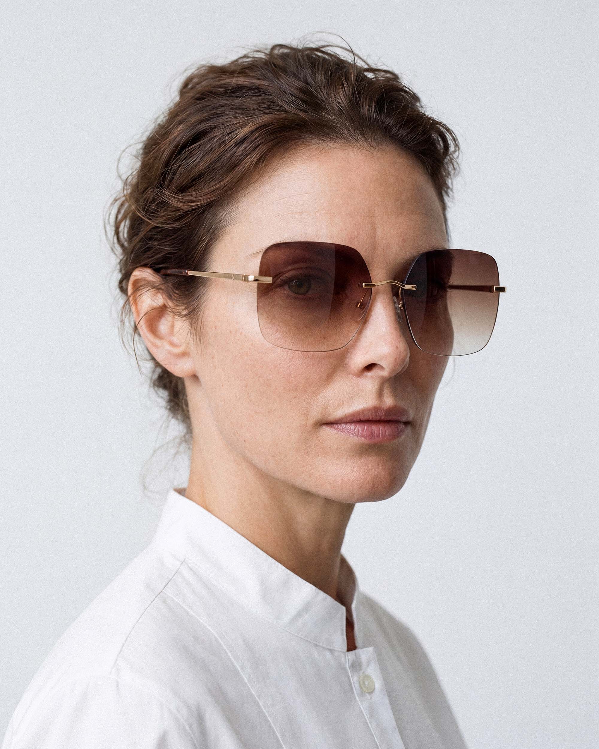 Billie Gold Rimless Sunglasses