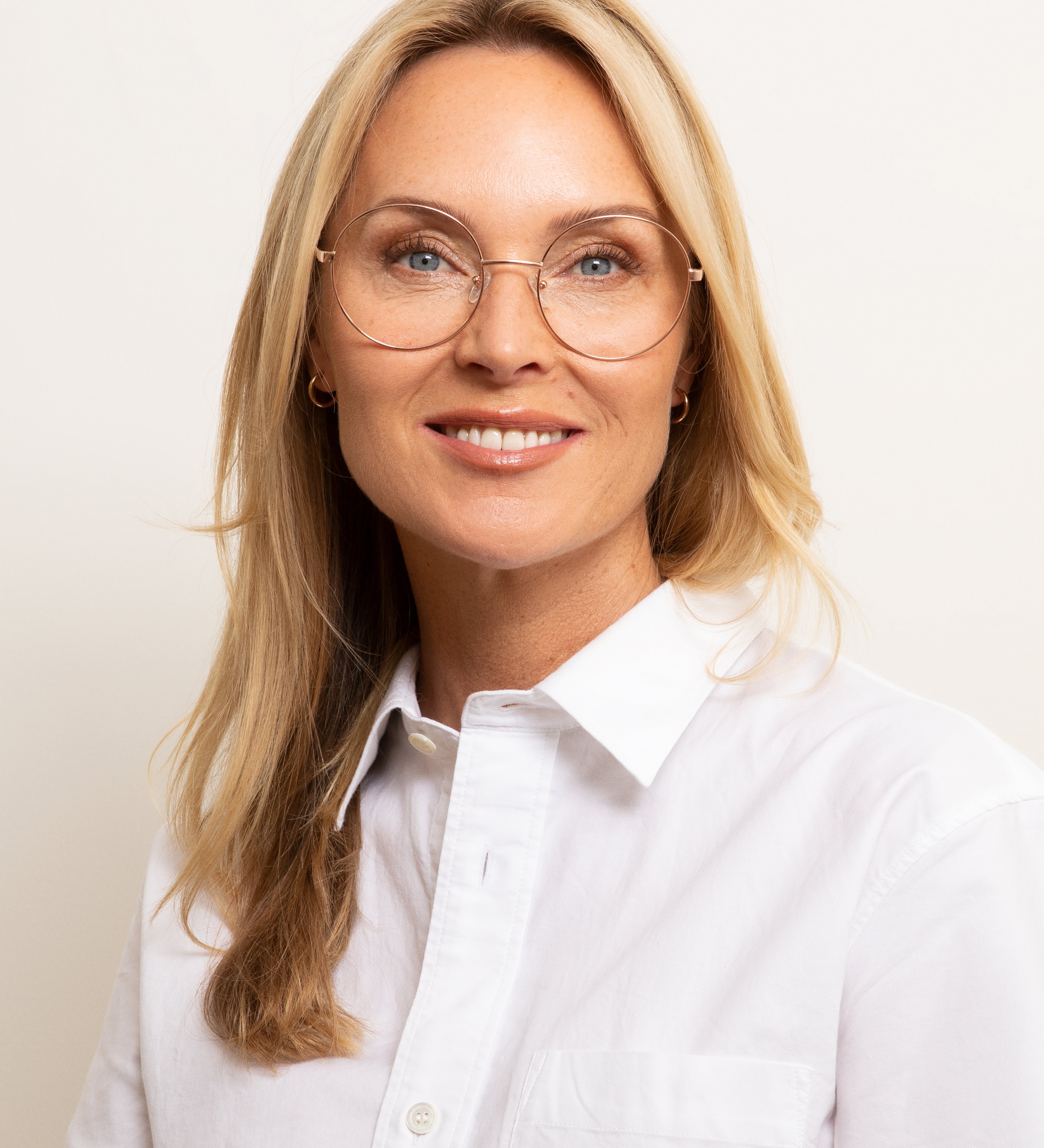 Grace Rose Gold Large Blue Light